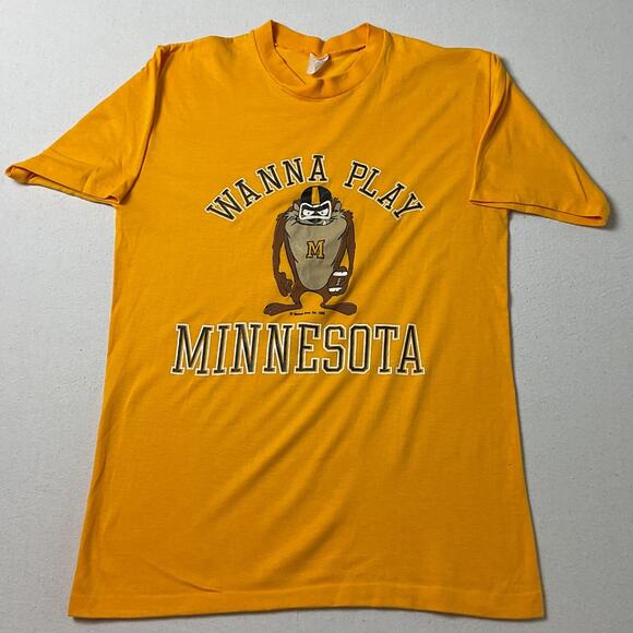 Wanna Play Minnesota Other - Vintage Wanna Play Minnesota Football Team Yellow Mens One Size T Shirt